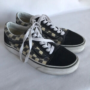 Vans Off the Wall black checkered sneakers, sz 6.5